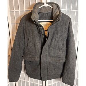 Abercrombie & Fitch Mens Size XS  Dark Gray Wool Herringbone Jacket Y2k 90's